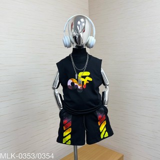 Sét bộ ba lỗ off white quần short chất cotton mềm mịn cho các boy nhà mình