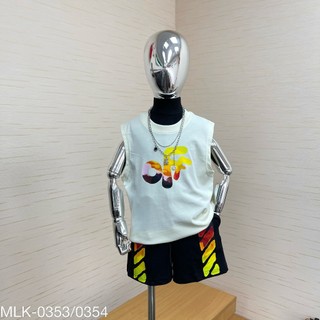 Sét bộ ba lỗ off white quần short chất cotton mềm mịn cho các boy nhà mình