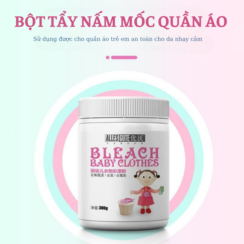 Bột Tẩy Trắng Quần Áo, Tẩy Vết Ố Vàng Bẩn, Đánh Bay Mọi Vết Bẩn