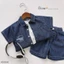Set denim cọc tay chỉ nổi bé trai (9-25 kg)