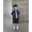 Set denim cọc tay chỉ nổi bé trai (9-25 kg)