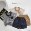 Set polo kẻ ngang phối túi bé trai (9-25 kg)
