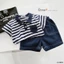 Set polo kẻ ngang phối túi bé trai (9-25 kg)