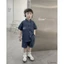 Set denim cọc tay chỉ nổi bé trai (9-25 kg)
