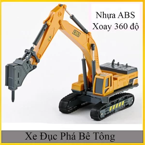 Đồ chơi mô hình xe đục phá bê tông bằng nhựa an toàn, khớp xoay 360 độ, có thể tháo rời các chi tiết