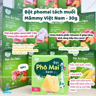 Phô mai tách muối Mămmy 1 gói 3g, dạng bột phô mai rắc cơm, cháo cho bé ăn dặm, giàu canxi, protein