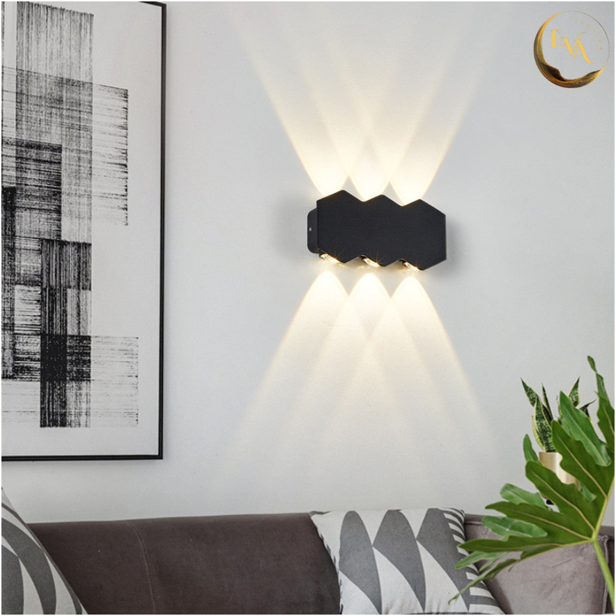 Đèn Trang Trí Gắn Tường EVA IP65 Đèn Decor Hiện Đại Ngoài Trời, Trong Nhà Hắt 6 tia, 4 tia, 2 tia bảo hành 12 tháng