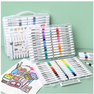 Vẽ trên mọi chất liệu- Bút Màu Acrylic Marker 12/24/36/48/60 Cao Cấp Màu Sắc Tươi Sáng