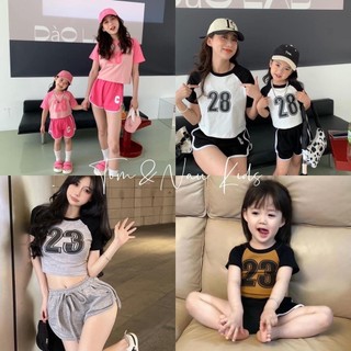 S10-[tomnaukid] Set áo thun quần đùi thể thao số 28 - Size 9-40Kg