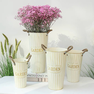 (Giá dùng thử) Chậu hoa sắt xô cắm hoa trang trí Garden bình thiếc lọ decor Vintage nhiều mẫu