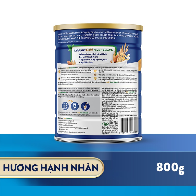 Ảnh Combo 2 Lon Sữa bột Ensure Gold Green Health 800g/ 850g 2