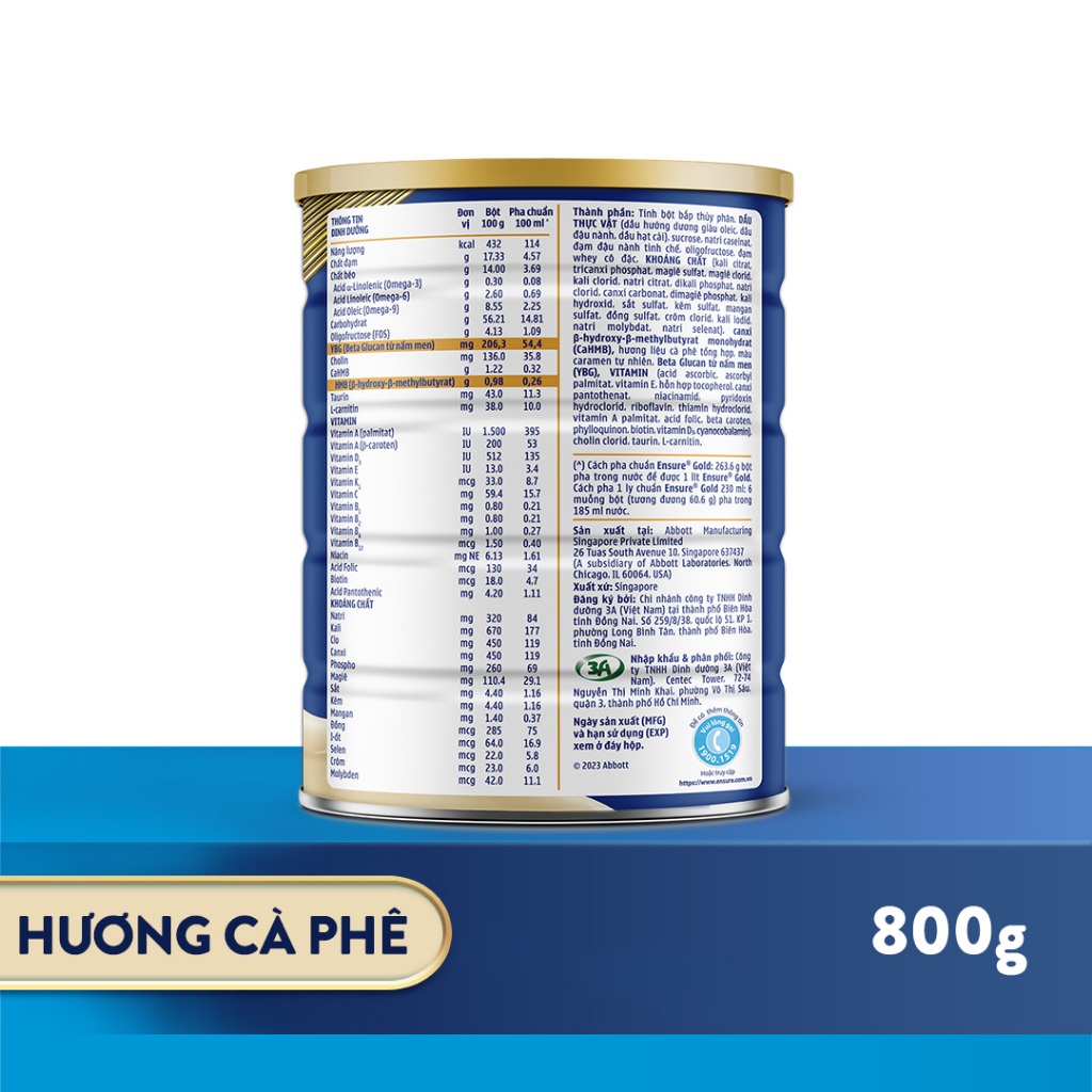 Ảnh Combo 2 Lon Sữa bột Ensure Gold hương Cà phê 800g/ 850g 1