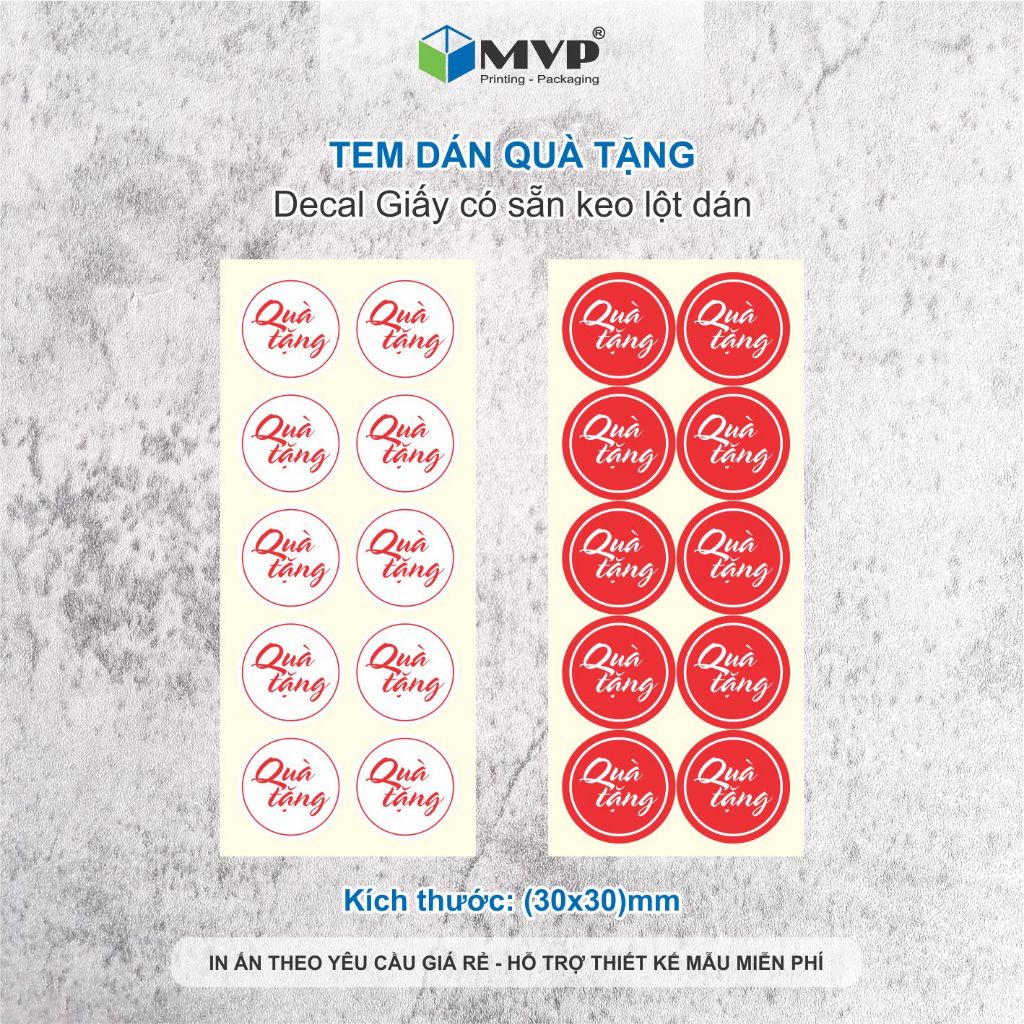 Tem dán quà tặng, tem Decal tròn 3cm có keo lột dán | Shopee Việt Nam