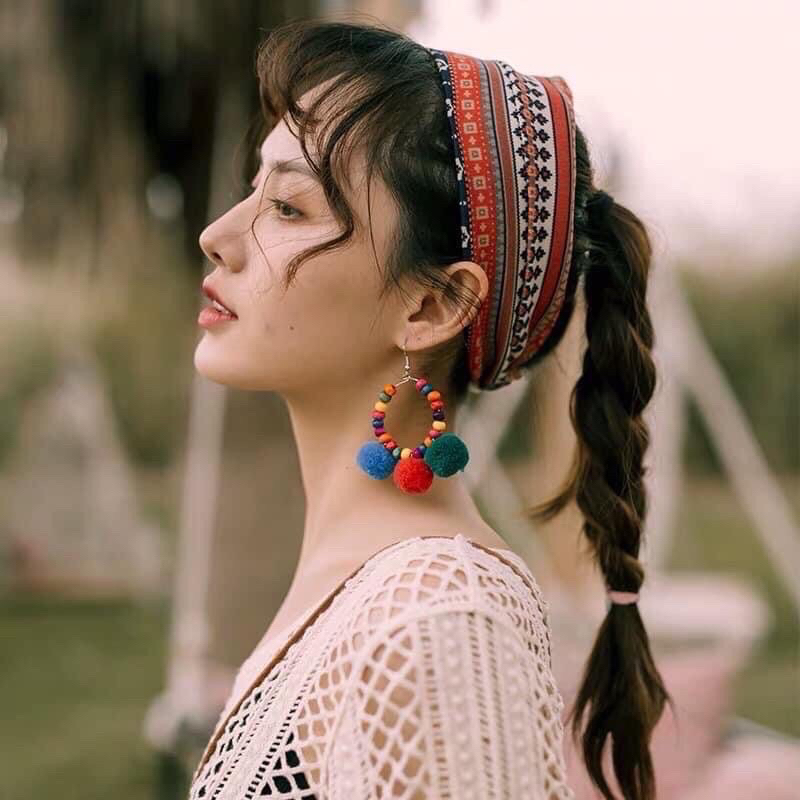 Turban phong cách Bohemian Style thổ cẩm vintage thời trang nữ