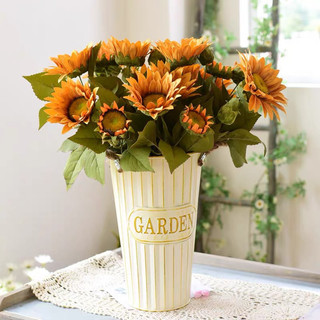 (Giá dùng thử) Chậu hoa sắt xô cắm hoa trang trí Garden bình thiếc lọ decor Vintage nhiều mẫu