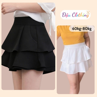 Chân váy Xếp Ly Bigsize Nữ Hai Tầng Có Túi Lưng Cao Có Quần Bảo Hộ Khóa Kéo Vải Tuyết CV9