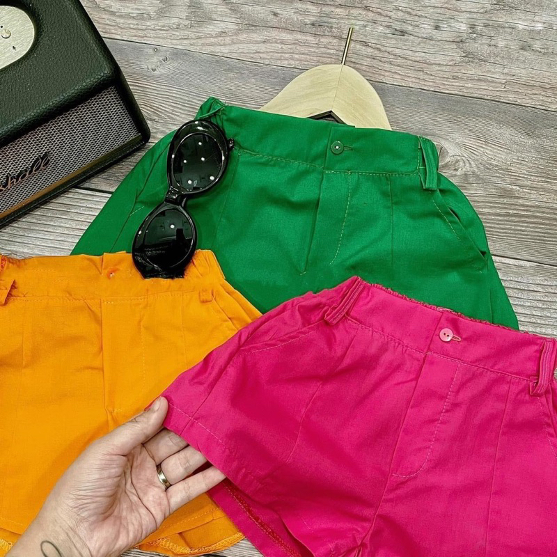 Set thời trang bé gái 3 món F0839 (12M–10Y) – áo sơ mi, áo croptop, quần short năng động, đồ bé gái cao cấp