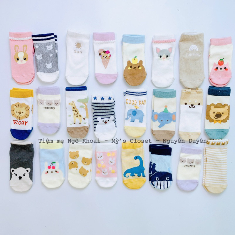 [MD102] 6-12m/9-11cm Tất xinh ấm áp cho bé các hãng xuất Nhật Peptit..Mainn, Futata, Conono