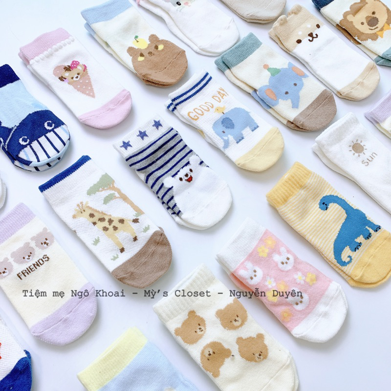 [MD102] 6-12m/9-11cm Tất xinh ấm áp cho bé các hãng xuất Nhật Peptit..Mainn, Futata, Conono