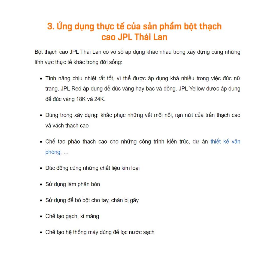 1kg Thạch cao JPL chuyên cho đúc và đúc kim hoàn