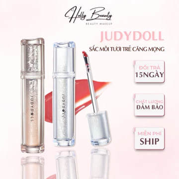 Son Bóng JUDYDOLL Watery Gloss Vỏ Bạc Dưỡng Môi Lâu Trôi, Son JUDYDOLL Tráng Gương Chống Dính Cốc Holly Beauty