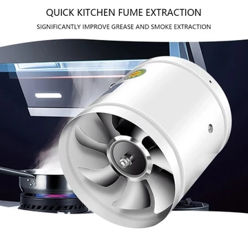 Quạt thông gió hút mùi 4 inch chất liệu thép Quạt hút nhà bếp, quạt thông gió phòng tắm, quạt hút công suất lớn