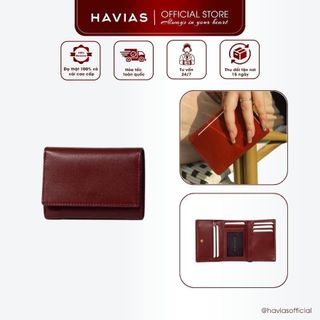 HEART3 HAVIAS ví da bò gấp unisex nhiều ngăn Vachetta Premium nhập khẩu 100%