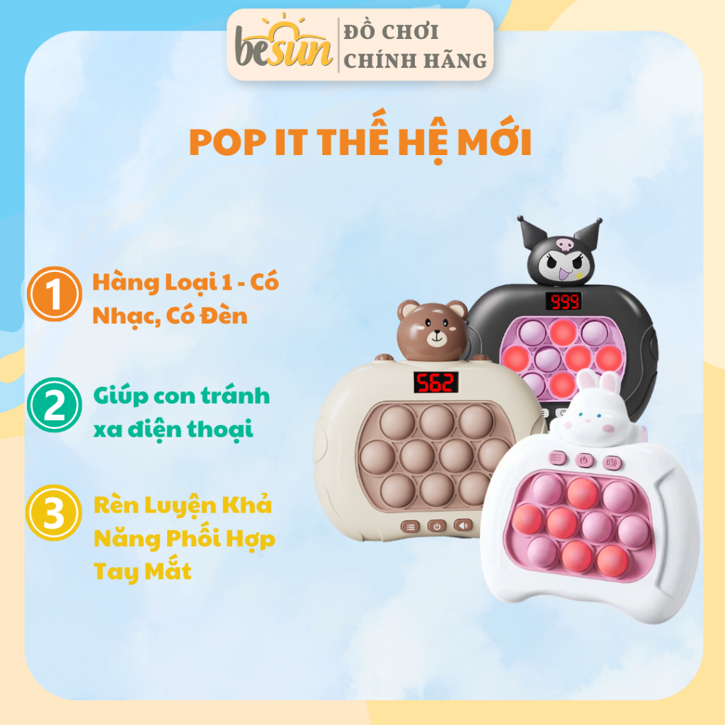 [HỎA TỐC] Máy Pop it chơi game BESUN bấm nút có tay cầm vui nhộn cho bé ...