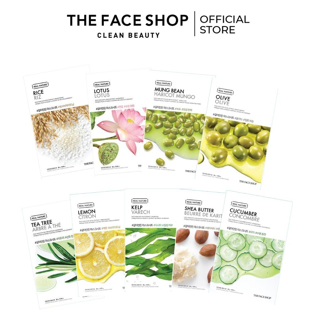 Ảnh Combo Mặt Nạ Real Nature Dưỡng Ẩm Da THE FACE SHOP 20G (mix) 1