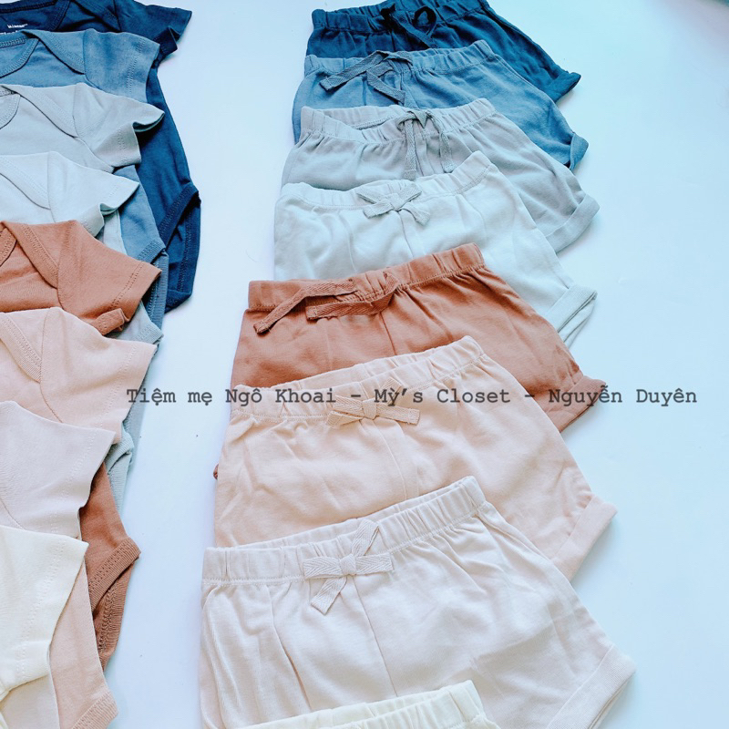 [MD101] Minene Set bộ body suit ngắn tay kèm quần đùi cho bé yêu NGÔ KHOAI MỲ