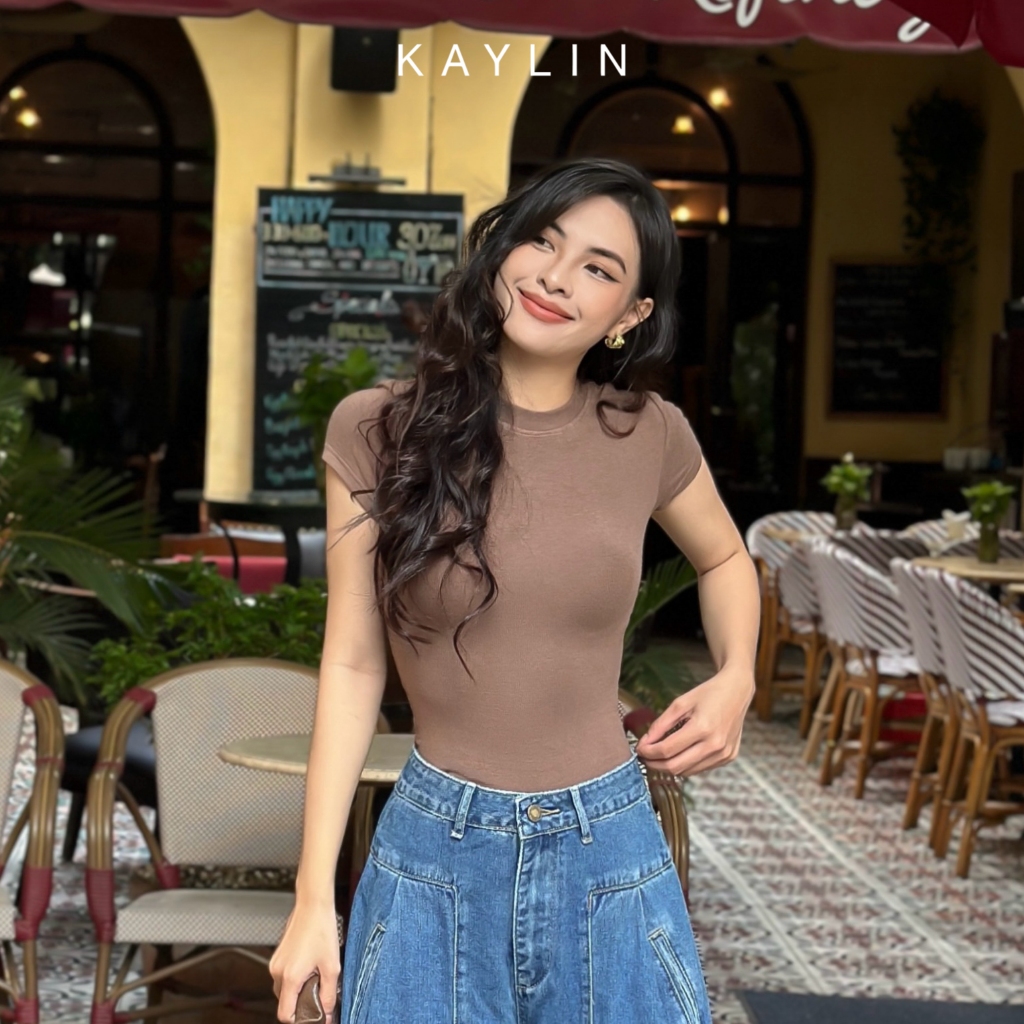 Ảnh Áo phong KAYLIN cộc tay chất thun gân co giản dáng ôm phong cách mát mẻ thoải mái - N2116 2