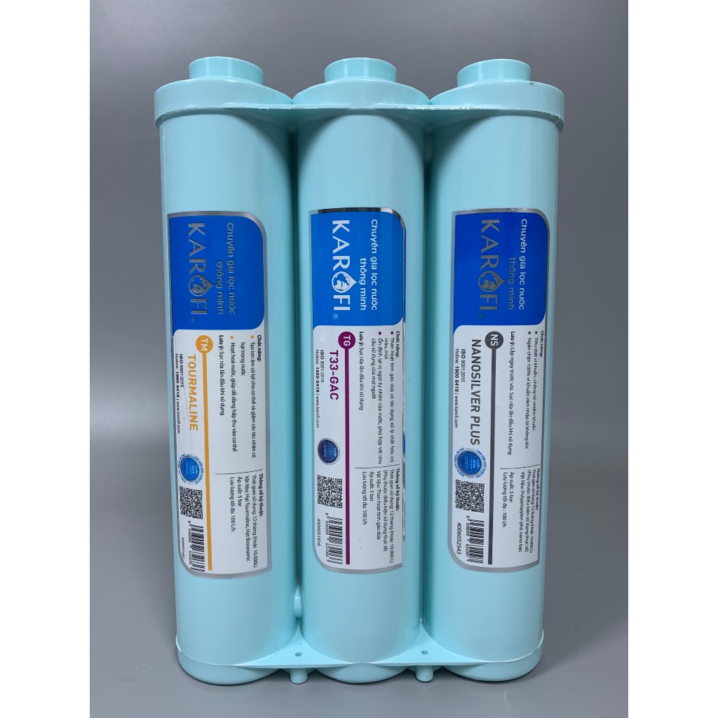 Combo 10 Lõi Lọc Karofi Sử Dụng 123 Smax Pro, Màng RO100GPD Membrane Hàn Và Cụm Hiệu Suất Cao Smax HP 6.2 Model KAD-X60