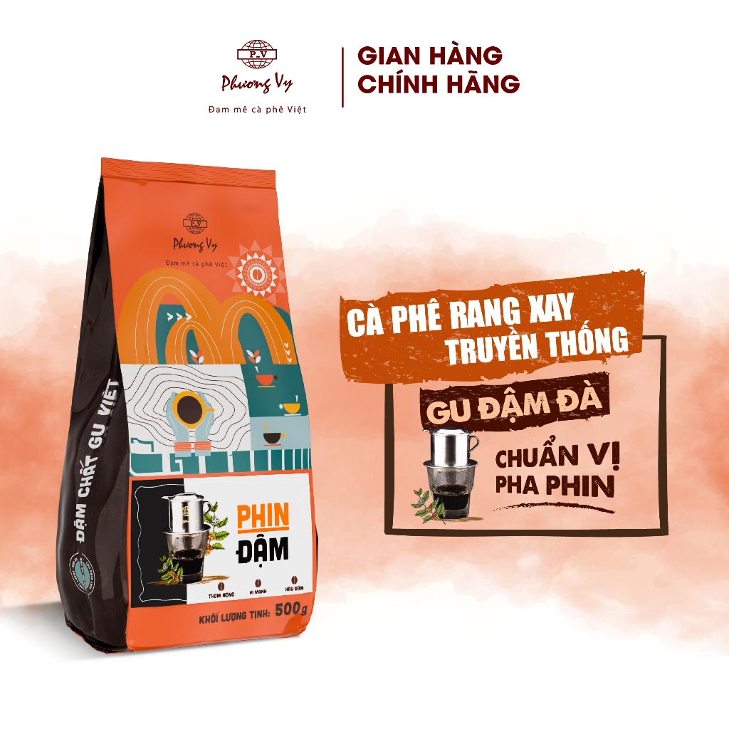 Ảnh Cà Phê Truyền Thống Phin Đậm 500g vị đậm mạnh, thơm nồng, hậu đậm, Phương Vy Coffee 1