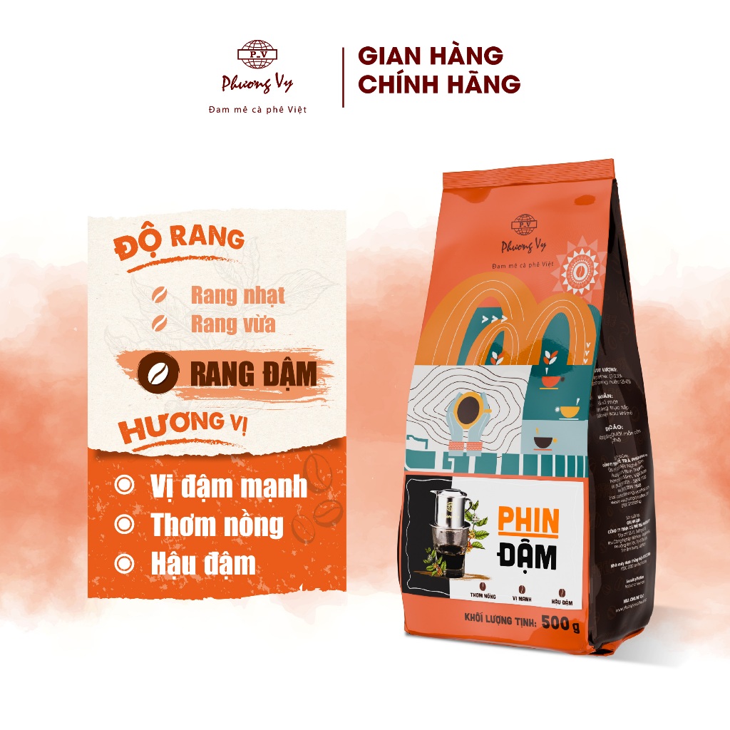 Ảnh Cà Phê Truyền Thống Phin Đậm 500g vị đậm mạnh, thơm nồng, hậu đậm, Phương Vy Coffee 3