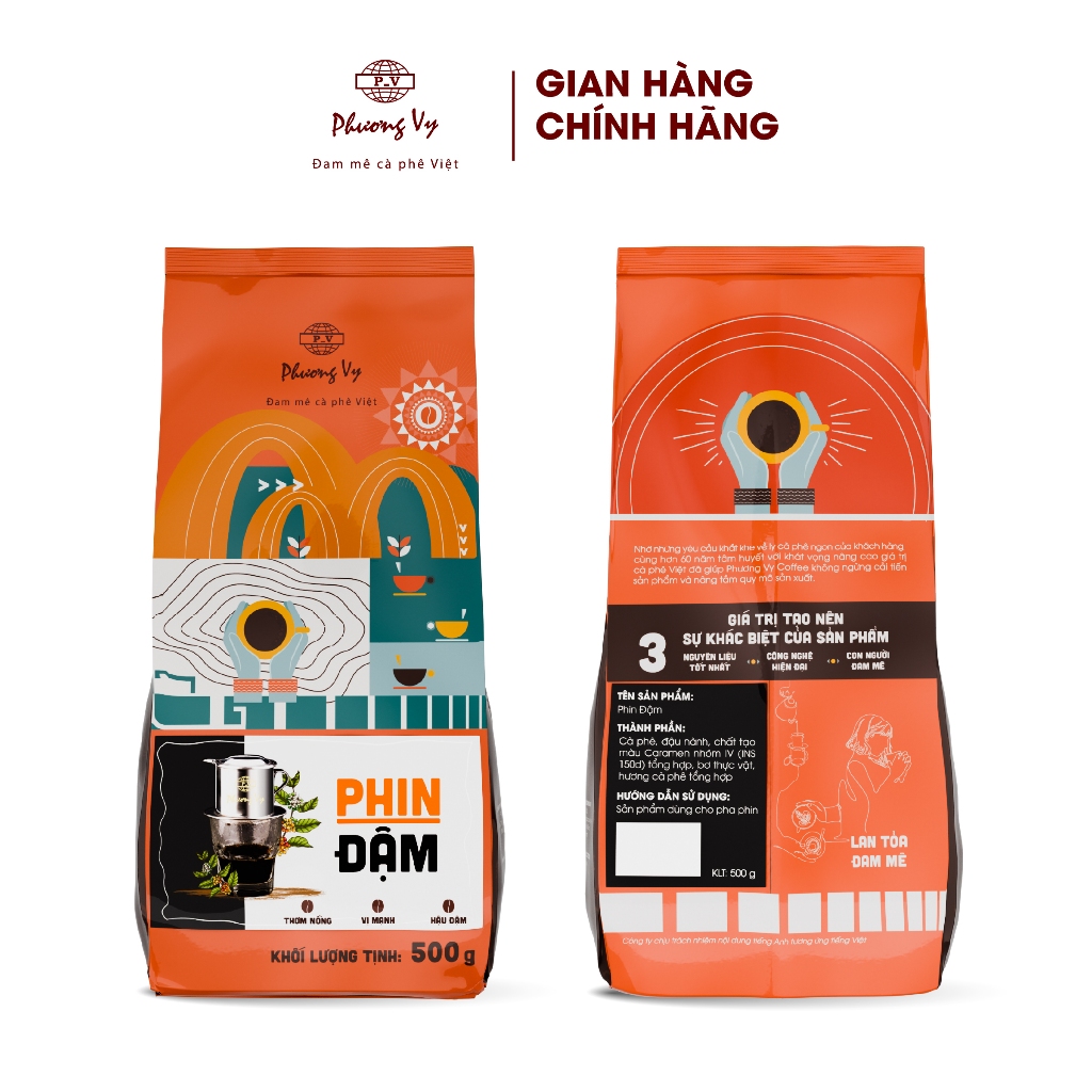 Ảnh Cà Phê Truyền Thống Phin Đậm 500g vị đậm mạnh, thơm nồng, hậu đậm, Phương Vy Coffee 2