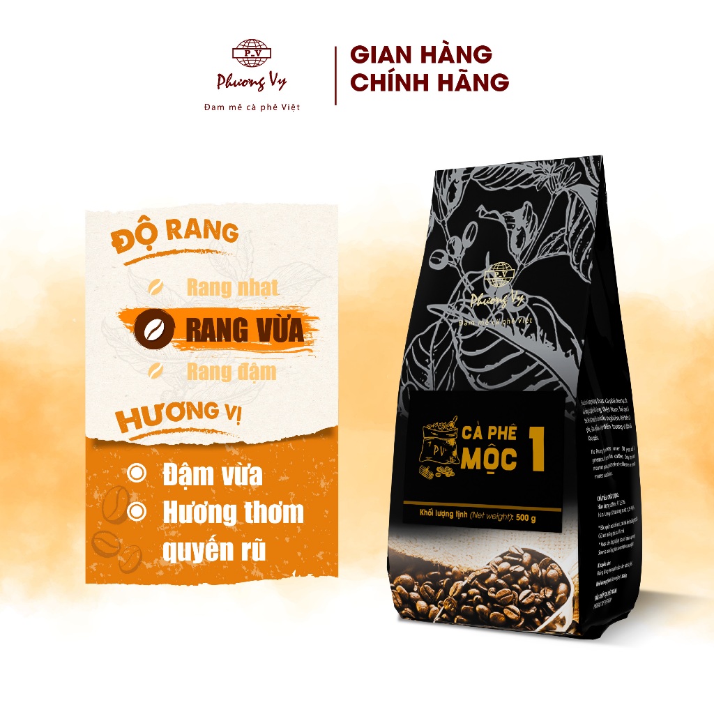 Ảnh Cà Phê Nguyên Chất Mộc 1 500g đậm vừa, hương thơm quyến rũ, Phương Vy Coffee 2