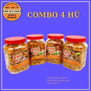 Combo 4 Hũ Khô Gà (Khô gà ngon loại 1 - không độn bột - Có bán SLL)