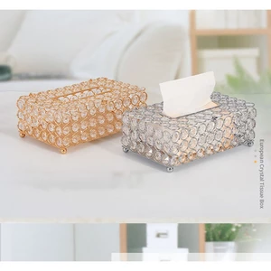 Cao cấp Euro Crystal Tissue Box Trang chủ Sáng tạo Xe Drawstring Box Desktop Khăn ăn đóng hộp Đồ trang trí thủ công mỹ