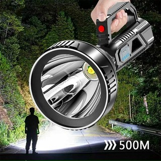 Đèn pin siêu sáng chiếu xa 500m chống thấm nước có chân đế Đèn pin cầm tay mini siêu sáng sạc điện