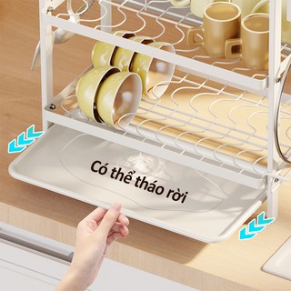 Gslife Kệ Úp Chén Bát 2 Tầng Kèm Khay Hứng Nước Đa Năng Cao Cấp Kệ Để Bát Đĩa Với Bộ Phụ Kiện Đầy Đủ