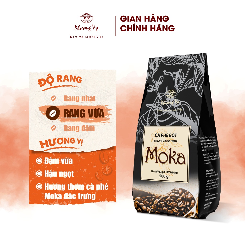 Ảnh Cà Phê Truyền Thống Moka 500g vị đậm vừa, hương thơm nồng nàn, Phương Vy Coffee 2