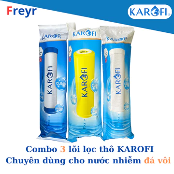 Combo 3 Lõi 123 Smax Duo Karofi (Lõi 2 Cation To - Lõi 3 CTO Lưới) Chuyên Dùng Cho Nước Giếng Nước Cứng Hoặc Nhiễm Mặn