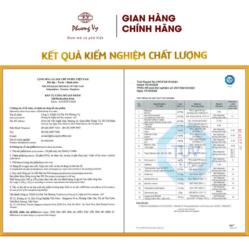 Ảnh Cà Phê Nguyên Chất Healthy Coffee 500g vị đậm, thơm dịu, Phương Vy Coffee 4