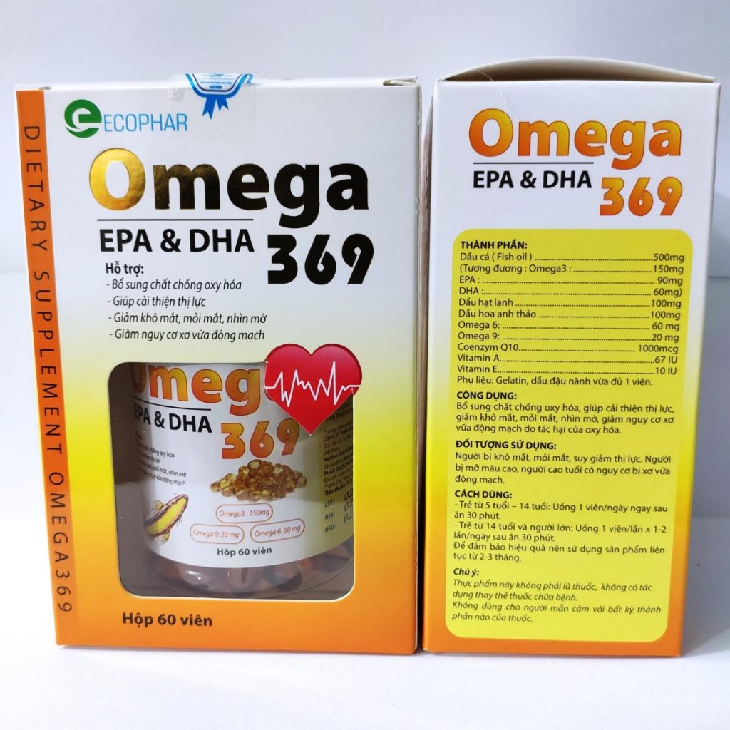 Ảnh Thực phẩm bổ sung OMEGA 369 bổ não, sáng mắt, giảm khô mờ, mỏi mắt, cải thiện thị lực, khoẻ tim mạch (lọ 60 viên) 3