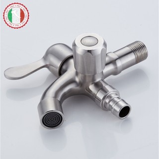 Củ sen lạnh kiêm vòi nước xả (2 trong1) gắn vòi sen inox SUS304 - củ lạc 3 chạc vòi hồ + vòi sen tắm