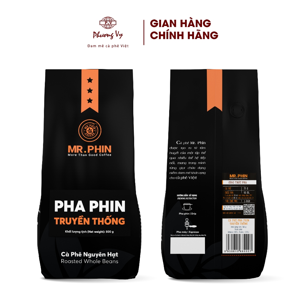 Ảnh Cà Phê Nguyên Chất Mr. Phin Pha Phin Truyền Thống 500g đậm đà, ngọt nhẹ, body dày, Phương Vy Coffee 2