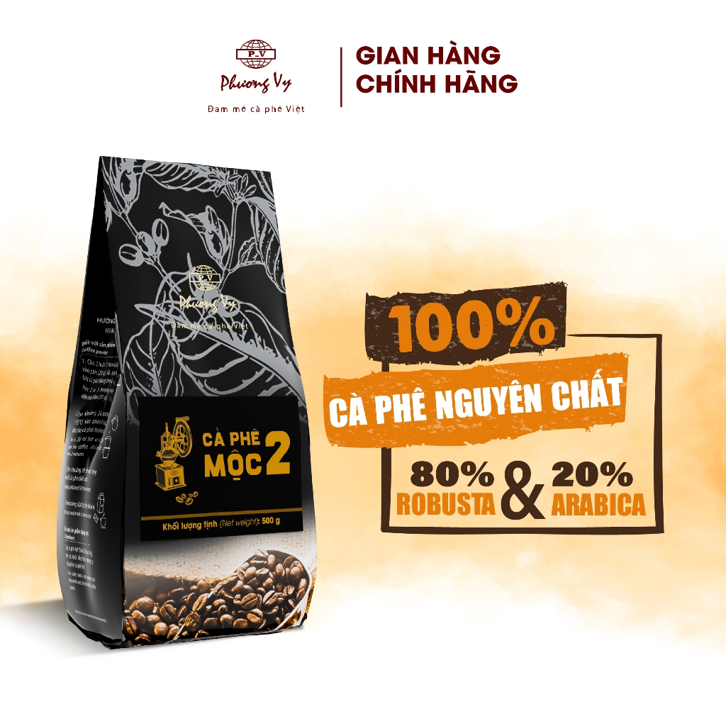 Ảnh Cà Phê Nguyên Chất Mộc 2 500g hương vị đậm đà, thơm ngon, Phương Vy Coffee 1