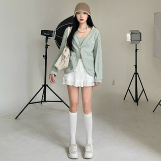 Chân váy midi dáng ngắn xếp tầng Forgirl chân váy kiểu bèo 2 tầng dáng xòe phong cách dễ thương xinh xắn T062