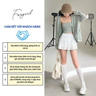 Chân váy midi dáng ngắn xếp tầng Forgirl chân váy kiểu bèo 2 tầng dáng xòe phong cách dễ thương xinh xắn T062