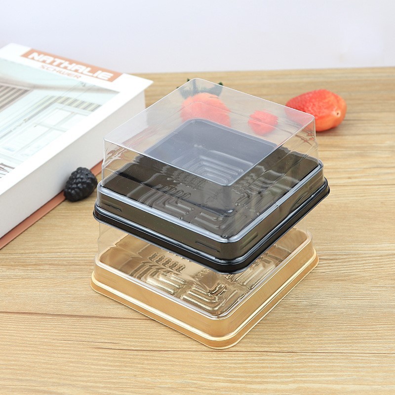 [10->50cái] Hộp vuông đế đen JLH12-12/ XY12-12 vừa bánh 250-300g, Hộp bánh trung thu, xôi, rau câu